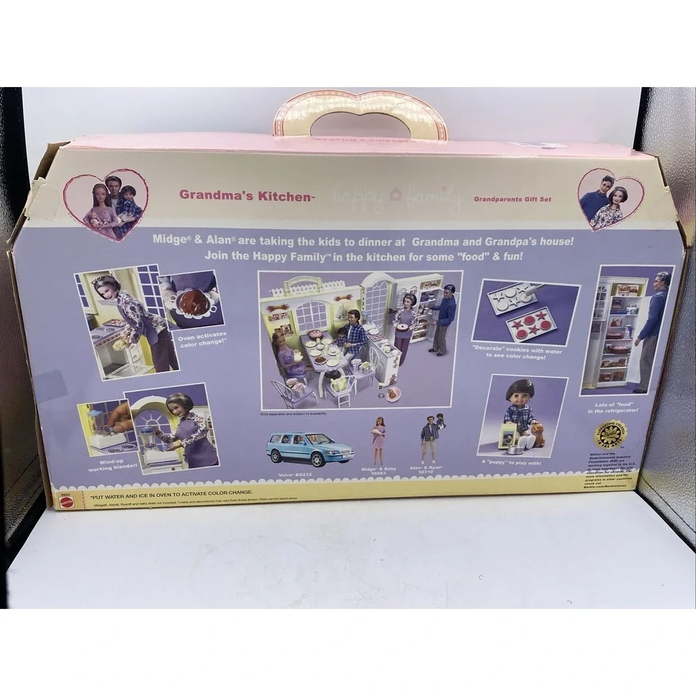 *RARE* Sealed Barbie Doll Happy Family Grandmas Kitchen‎ Gift Set 2003 B9885 NIB